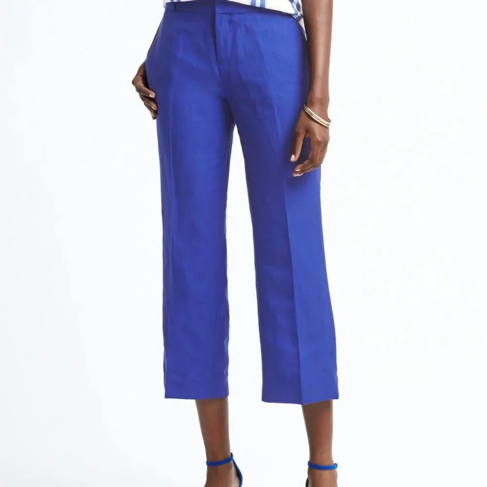 BANANA REPUBLIC 586013 LOGAN‎ LINEN CROPPED PANTS 4